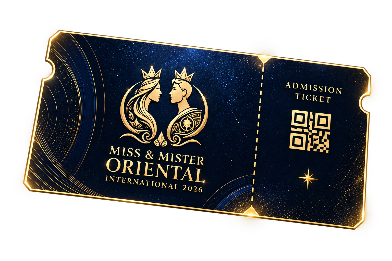 ตัวอย่างบัตรเข้าชม Miss and Mister Oriental International 2026